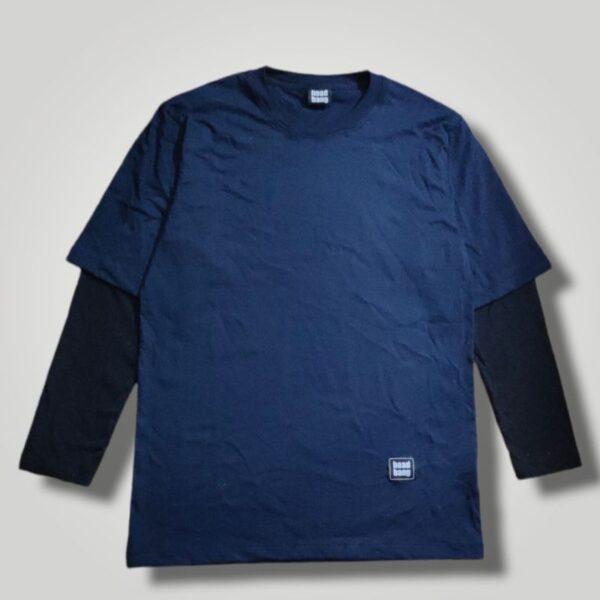 Head Bang Longsleeve Double Sleeve Navy Black